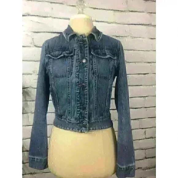 Free People Denim Jean Jacket Size XS Medium Wash Button Up Long Sleeve Collared - Picture 1 of 11